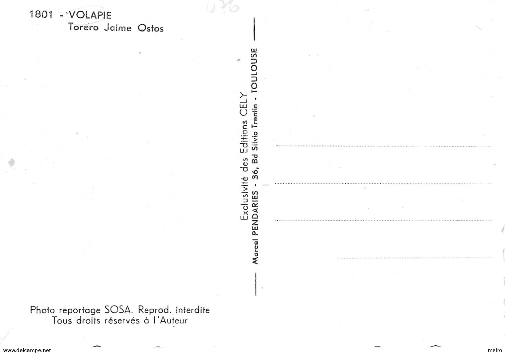 CPSM - CORRIDA DE TOROS - VOLAPIE - Torero Jaime Ostos - Stiere