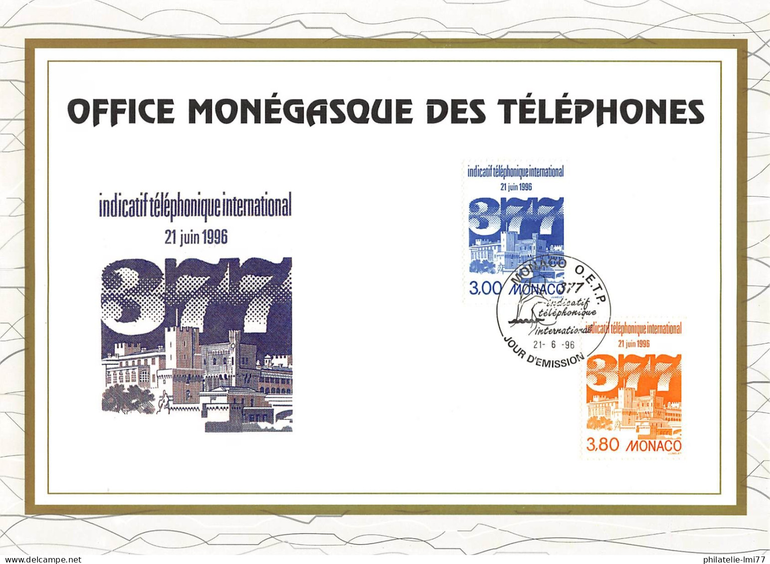 Feuillet CEF N° 68/413 - Office Monégasque Des Téléphones - Altri & Non Classificati