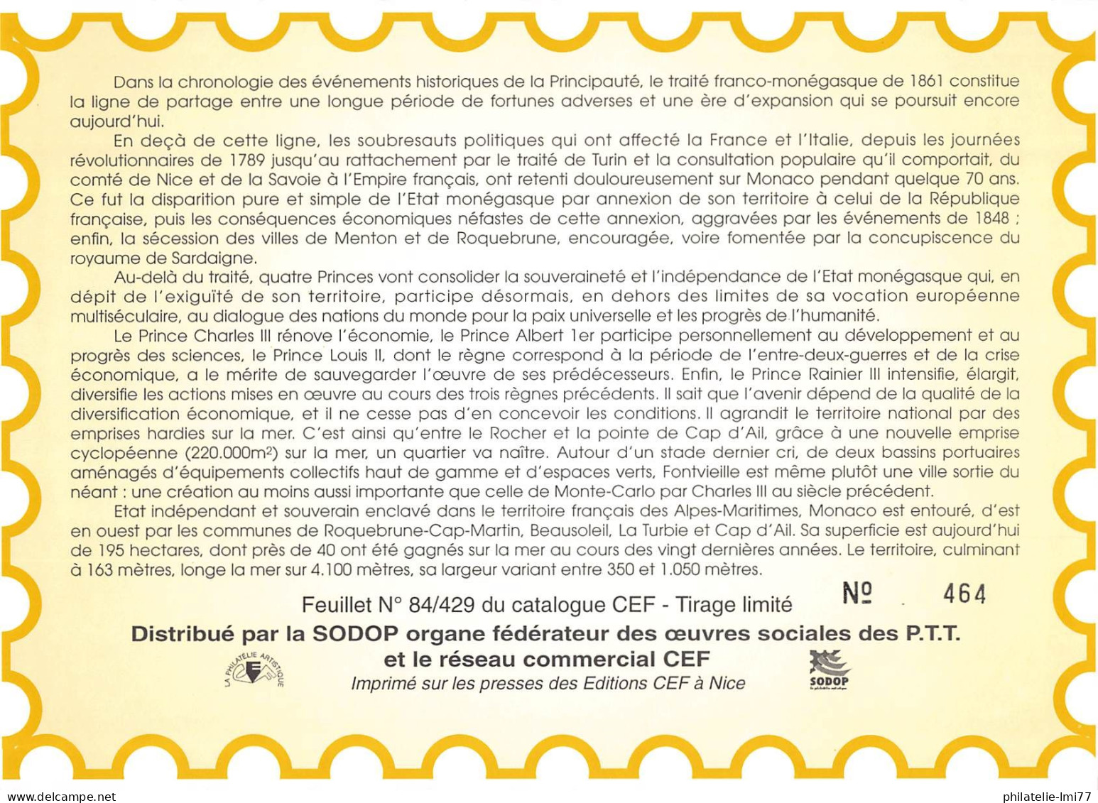 Feuillet CEF N° 84/429 - L'évolution Géographique - Autres & Non Classés