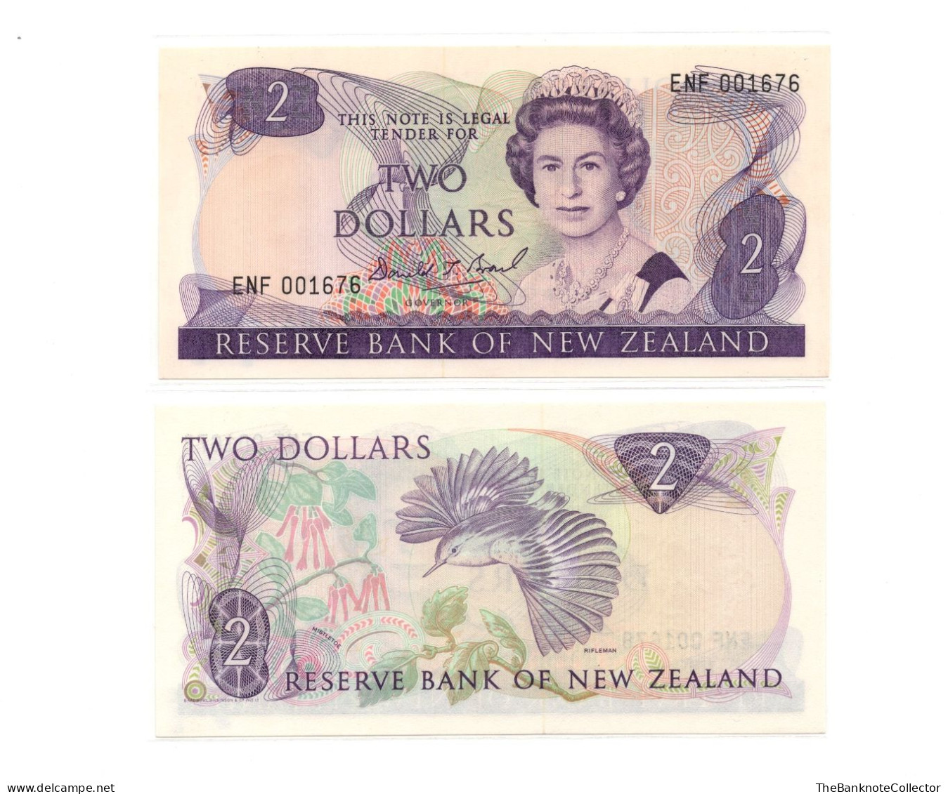 New Zealand Two (2) Dollar QEII ND 1989-1992 Hardie Or Brash Sign P-170 UNC - Nueva Zelandía