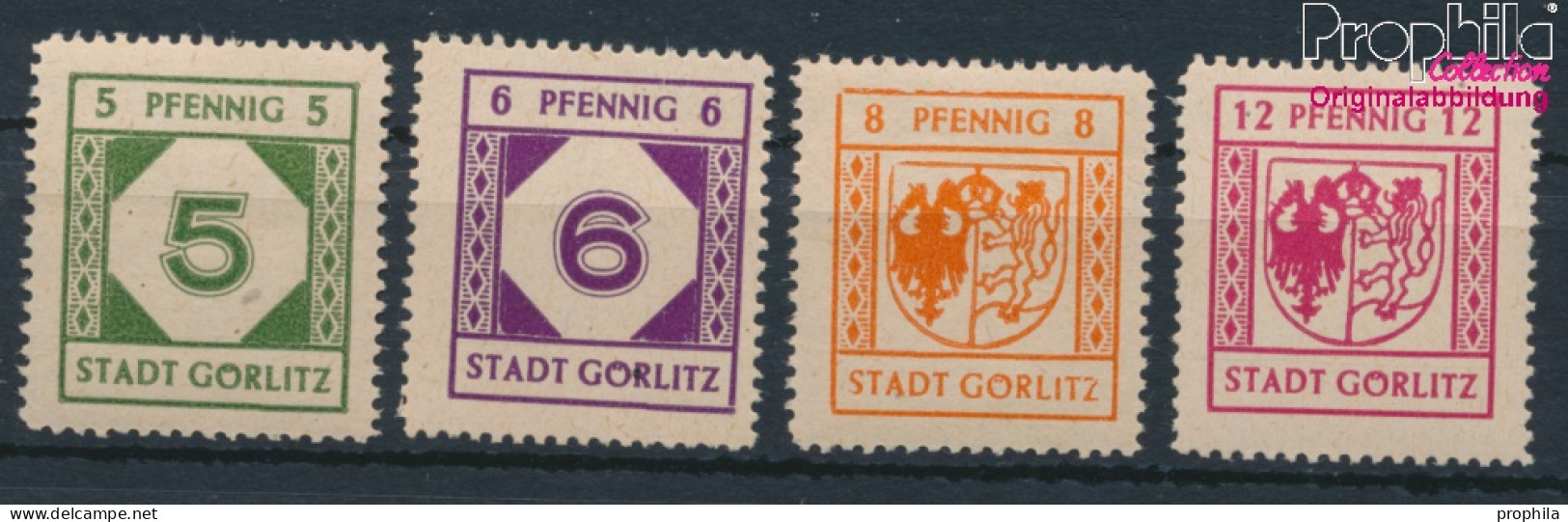 Görlitz 1-4 (kompl.Ausg.) Postfrisch 1945 Ziffer Und Wappen (10348267 - Autres & Non Classés
