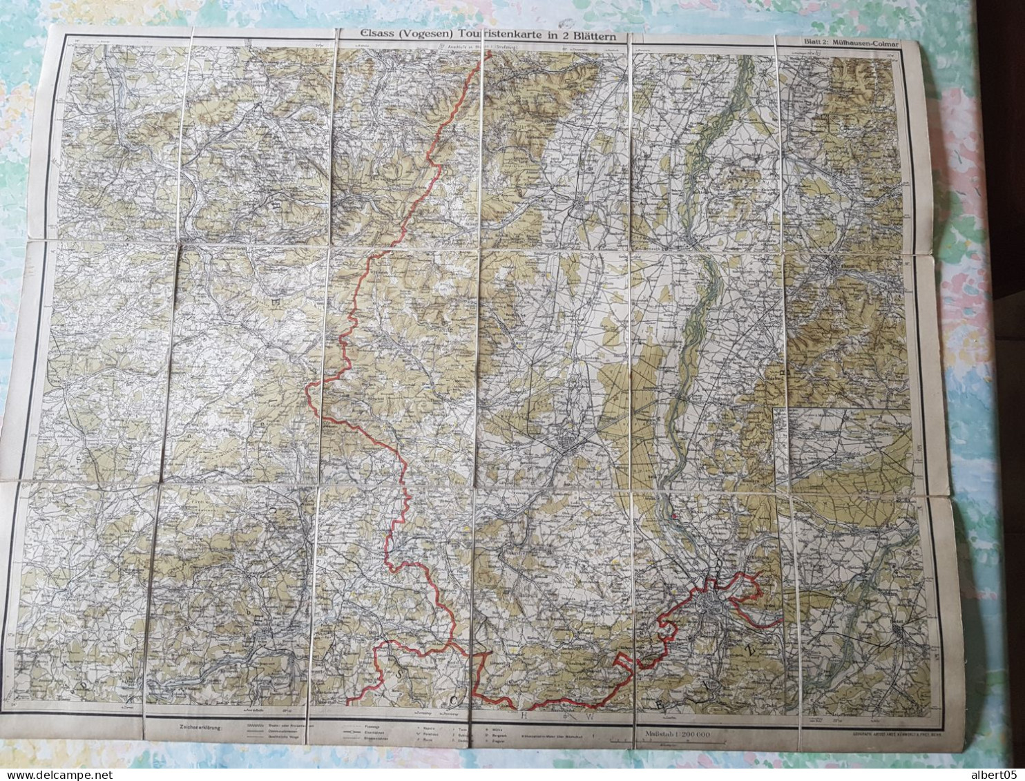 Touriftenkarte Des Elfafs ( Vogefen ) Mülhaufen - Colmar - Fin XIX ème Siècle - Occupation Allemande - Mapas Geográficas