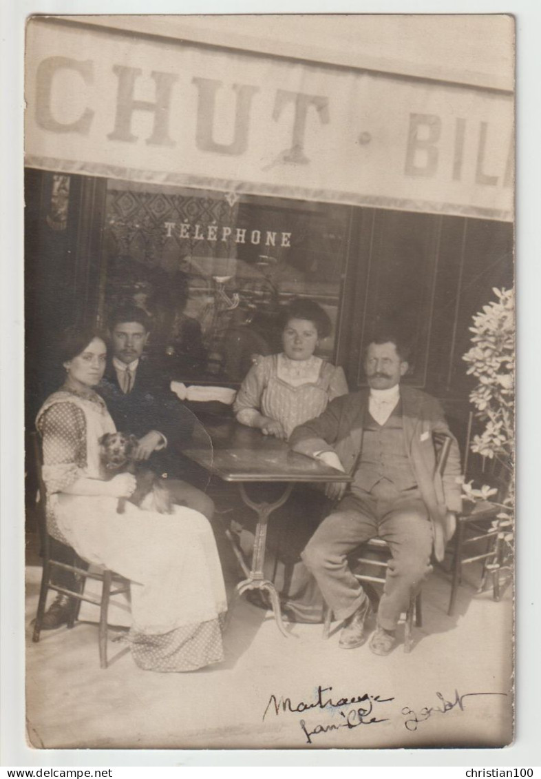 CARTE PHOTO - MONTROUGE ( A CONFIRMER ) - CAFE - BILLARD - TELEPHONE - CLIENTS EN TERRASSE -z 2 SCANS Z- - Zu Identifizieren