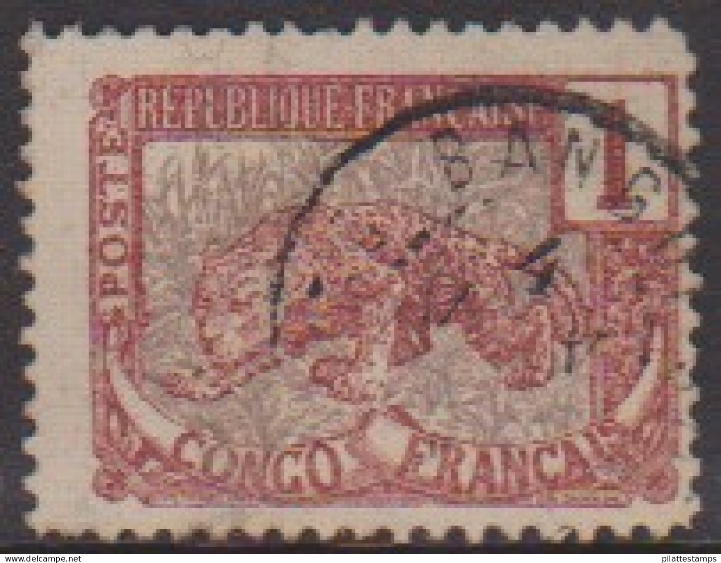 Congo  27g Obl Variété Filigrane Renversé - Sonstige & Ohne Zuordnung