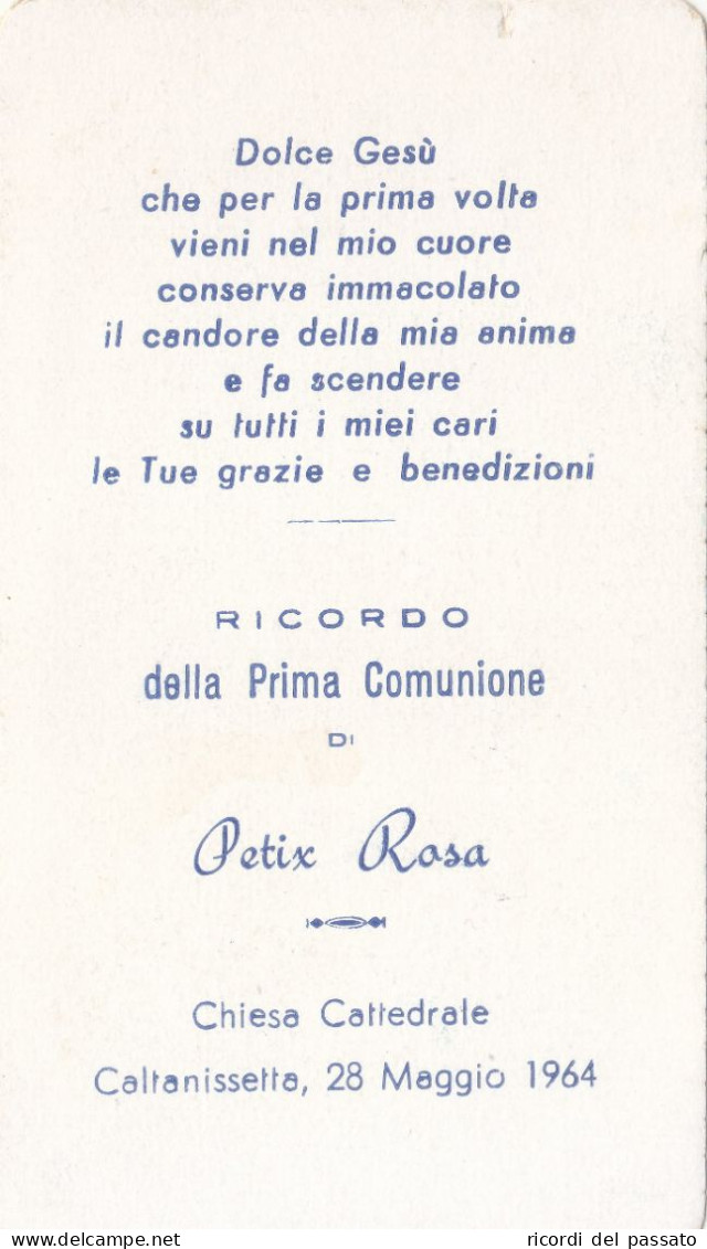 Santino Ricordo 1°comunione - Caltanissetta 1964 - Imágenes Religiosas