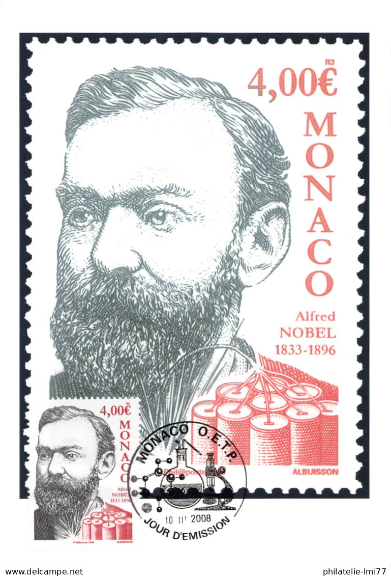 CM CEF - Alfred Nobel, Oblit 10/3/08 - Maximum Cards