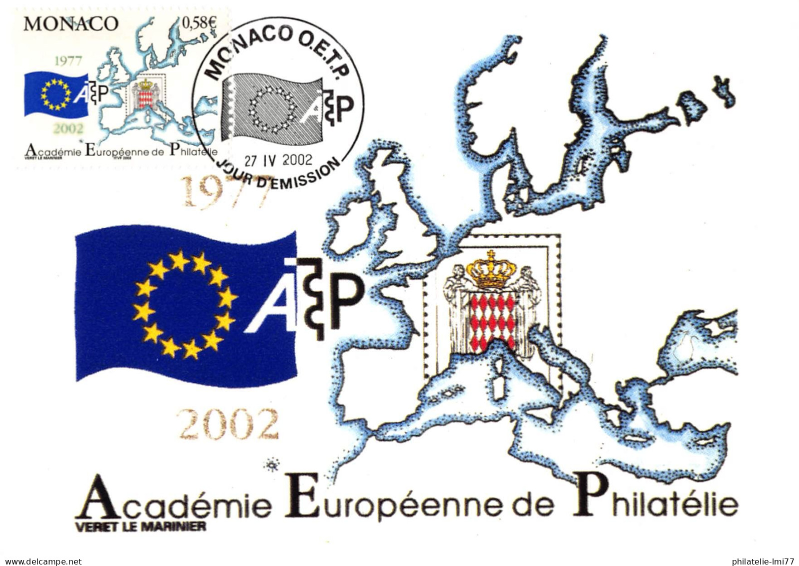CM CEF - Académie Européenne De Philatélie, Oblit 27/4/02 - Maximum Cards