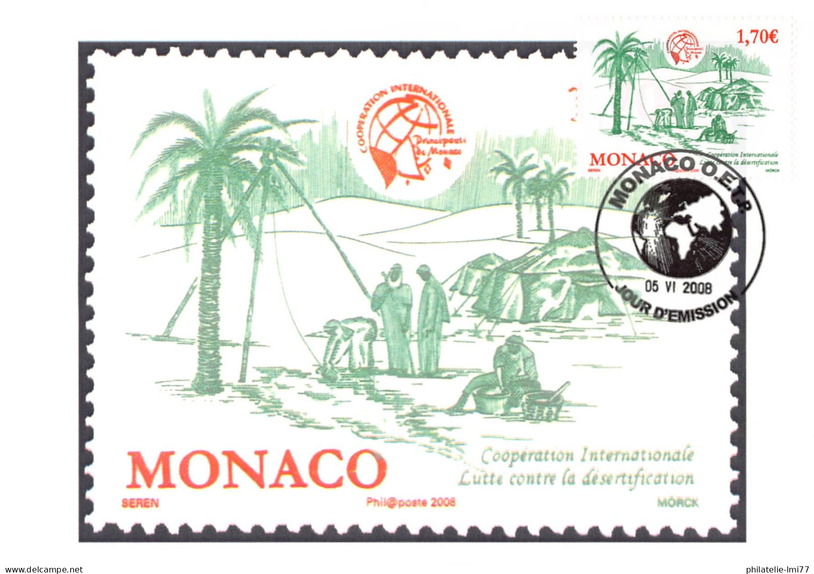 CM CEF - Coopération Internationale (4 Cartes), Oblit 5/6/08 - Cartoline Maximum
