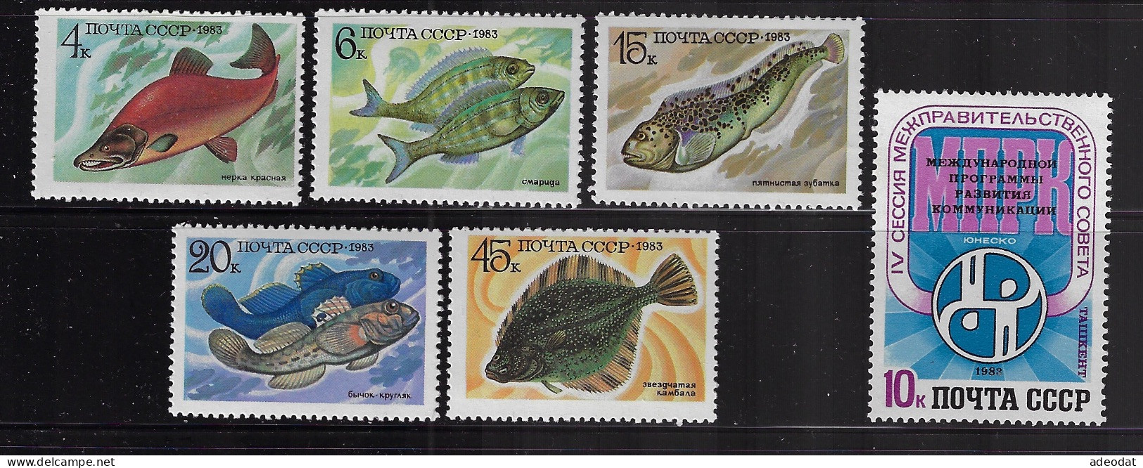 RUSSIA 1983  SCOTT #5164-5168,5175  MNH - Unused Stamps