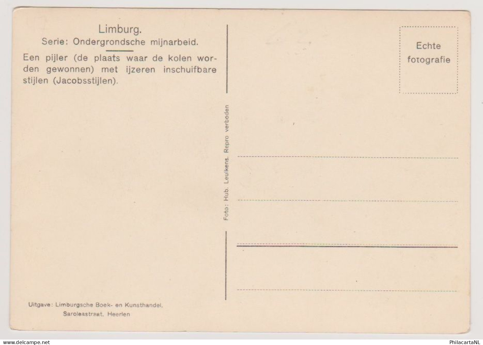 Steenkolenmijnen - Ondergrondse Mijnarbeid - Hub Leufkens - Other & Unclassified