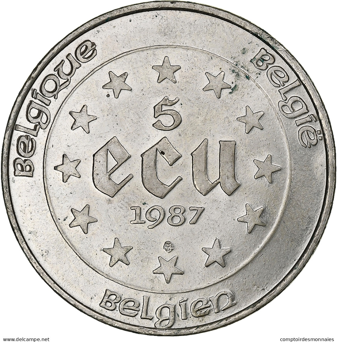 Belgique, 5 Ecu, 1987, Argent, SUP, KM:166 - Ecus