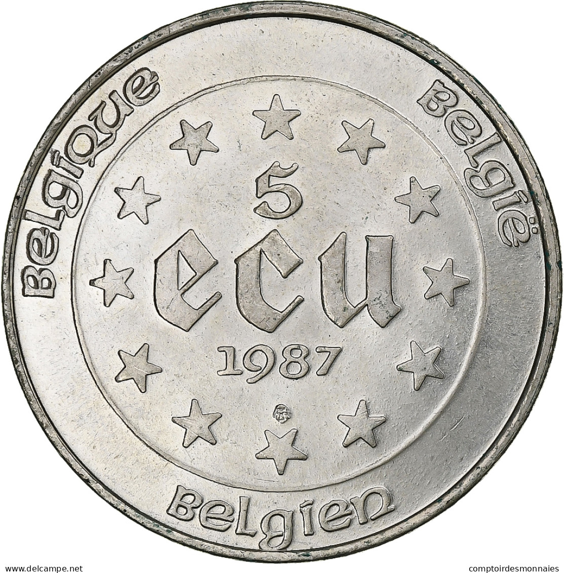 Belgique, 5 Ecu, 1987, Argent, SUP+, KM:166 - Ecu