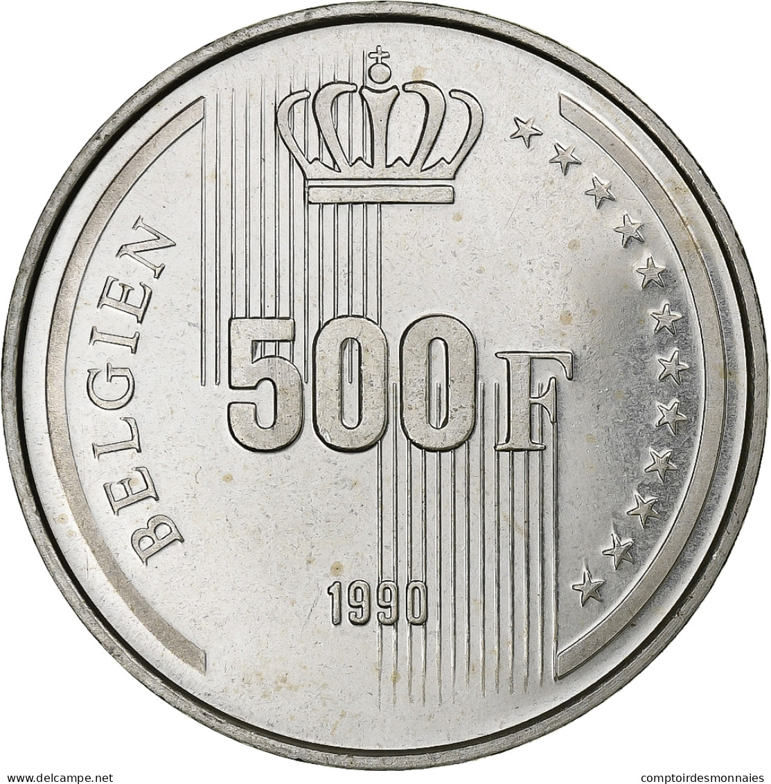 Belgique, 500 Francs, 500 Frank, 1990, Argent, SUP, KM:179 - 500 Frank