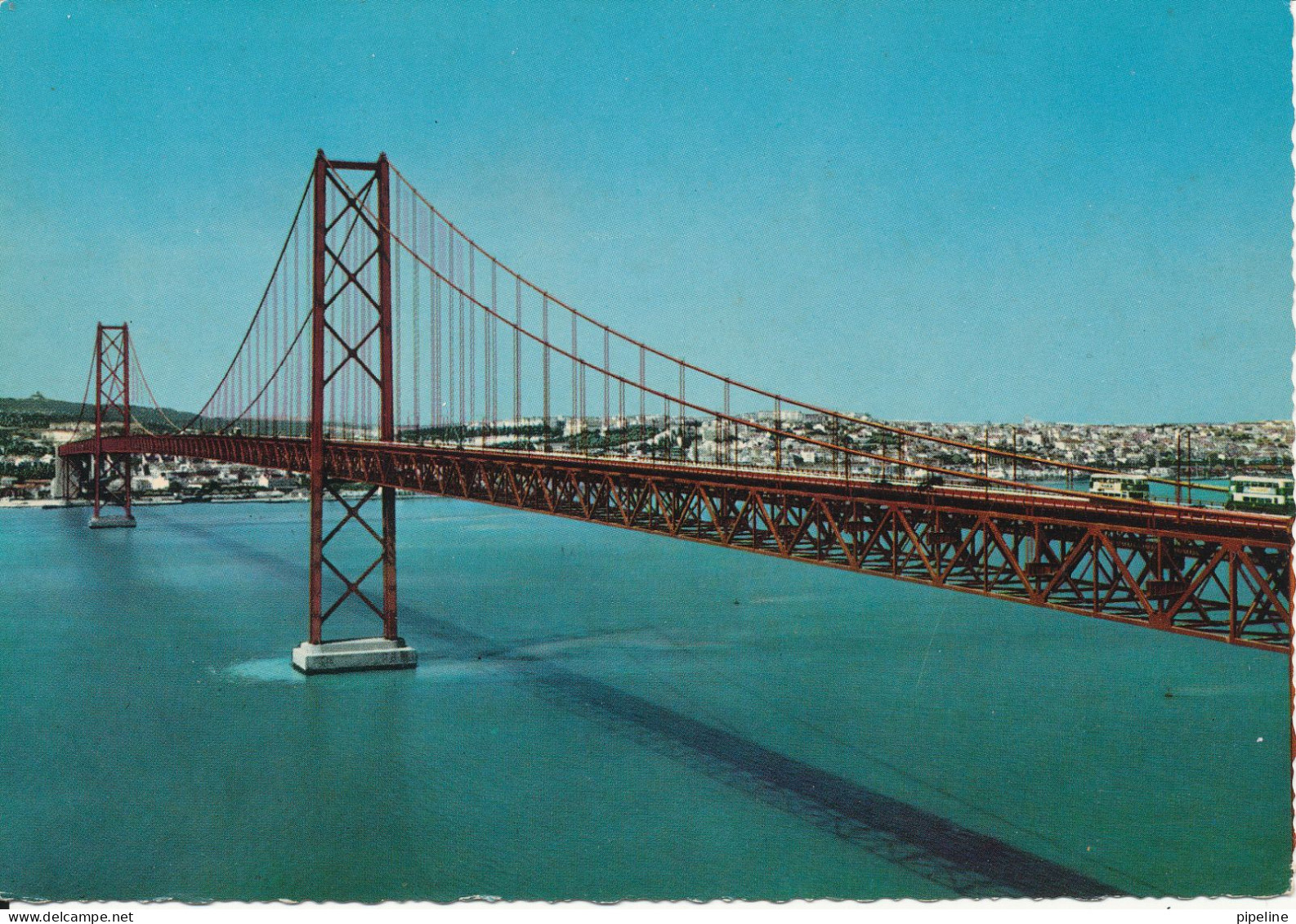 Portugal Postcard Sent To USA 21-10-1967 The Salaza Bridge Over The Tagus - Lisboa