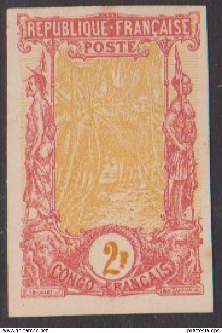 Congo  40c(*) Variété Essai Rouge Et Ocre Non Dentelé - Altri & Non Classificati