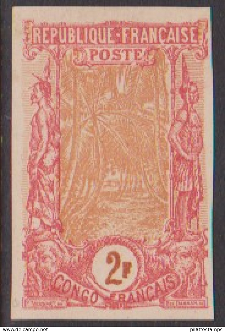 Congo  40c(*) Variété Essai Rouge Et Orange Non Dentelé - Autres & Non Classés