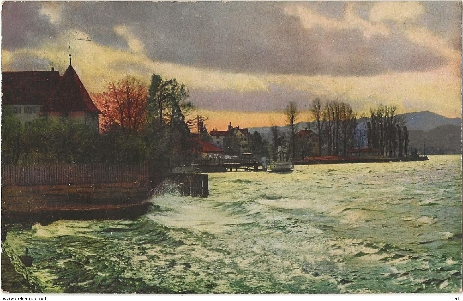 1368 - Paysage Au Bord D'un Cours D'eau - 1900-1949