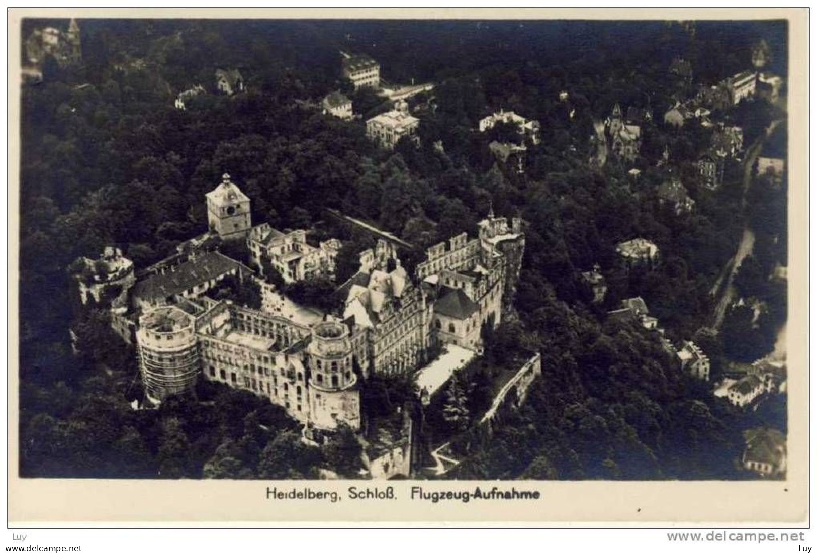 HEIDELBERG Schloss  Fliegeraufnahme, Luftbild, Flugaufnahme, Foto AK - Heidelberg