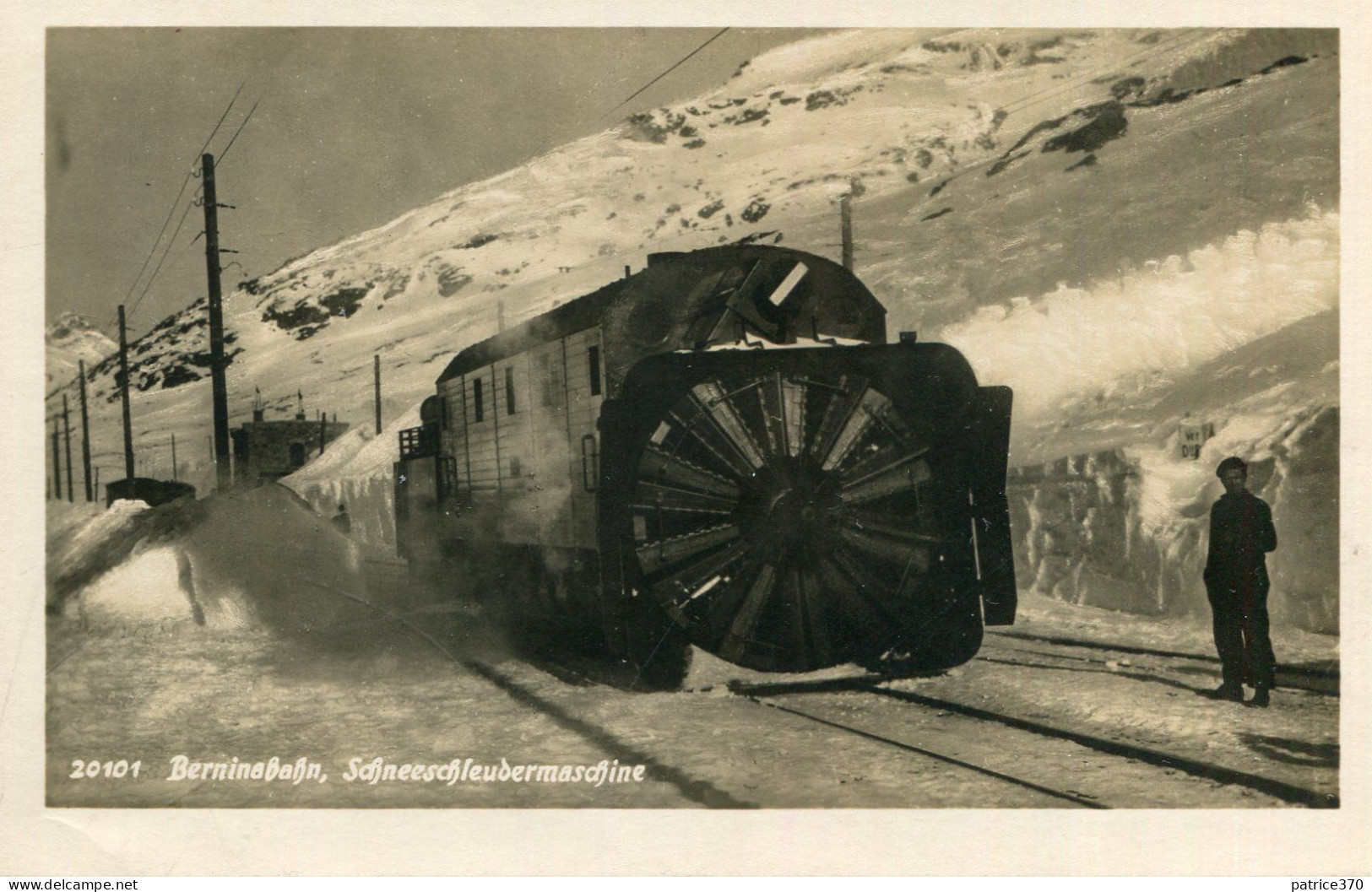 Carte SUISSE Grisons GR SAINT MORITZ Et Environs BerninaBahn Train Avec énorme Ventilateur Ligne Enneigée - Saint-Moritz