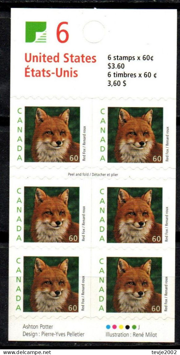 Canada Kanada 2000 - Mi.Nr. 1947 Folienbogen - Postfrisch MNH - Tiere Animals Wölfe Wolves - Ganze Markenheftchen