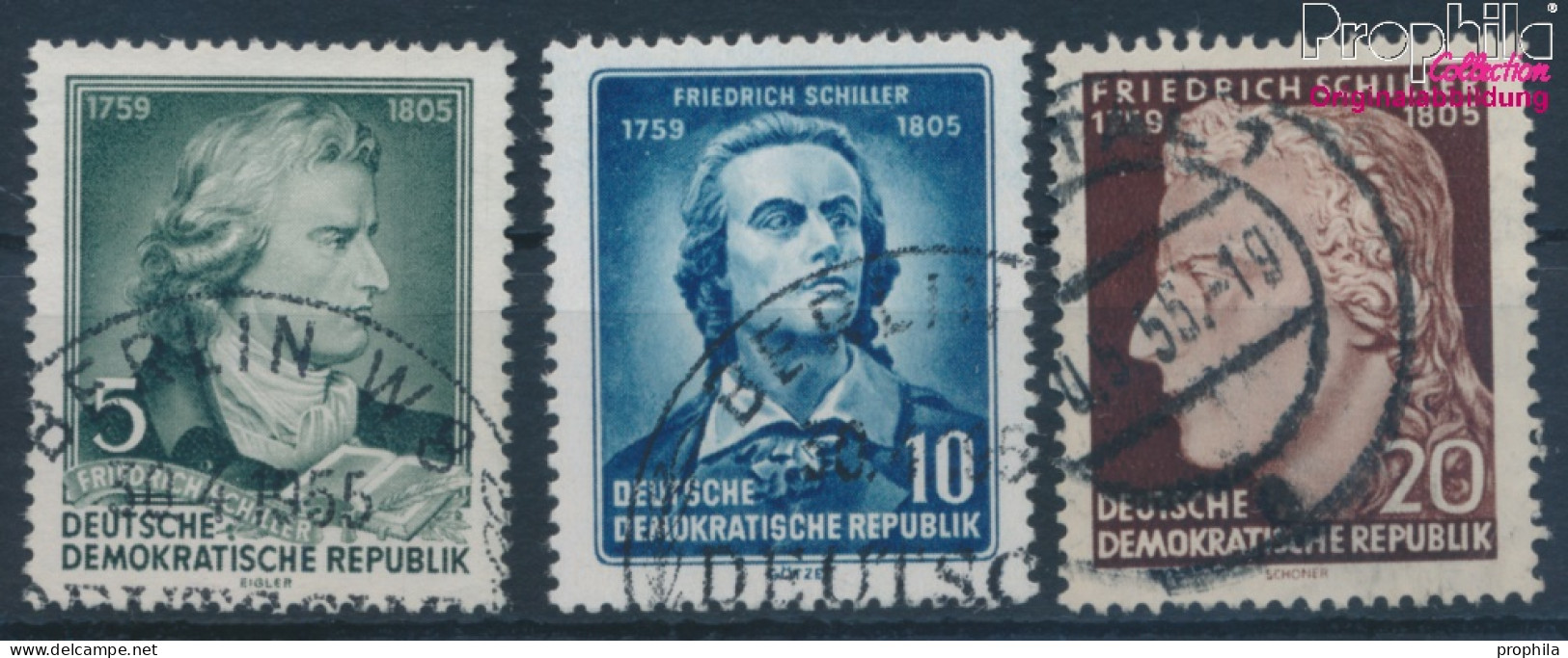 DDR 464A-466A (kompl.Ausg.) Gestempelt 1955 Friedrich Schiller (10357027 - Oblitérés