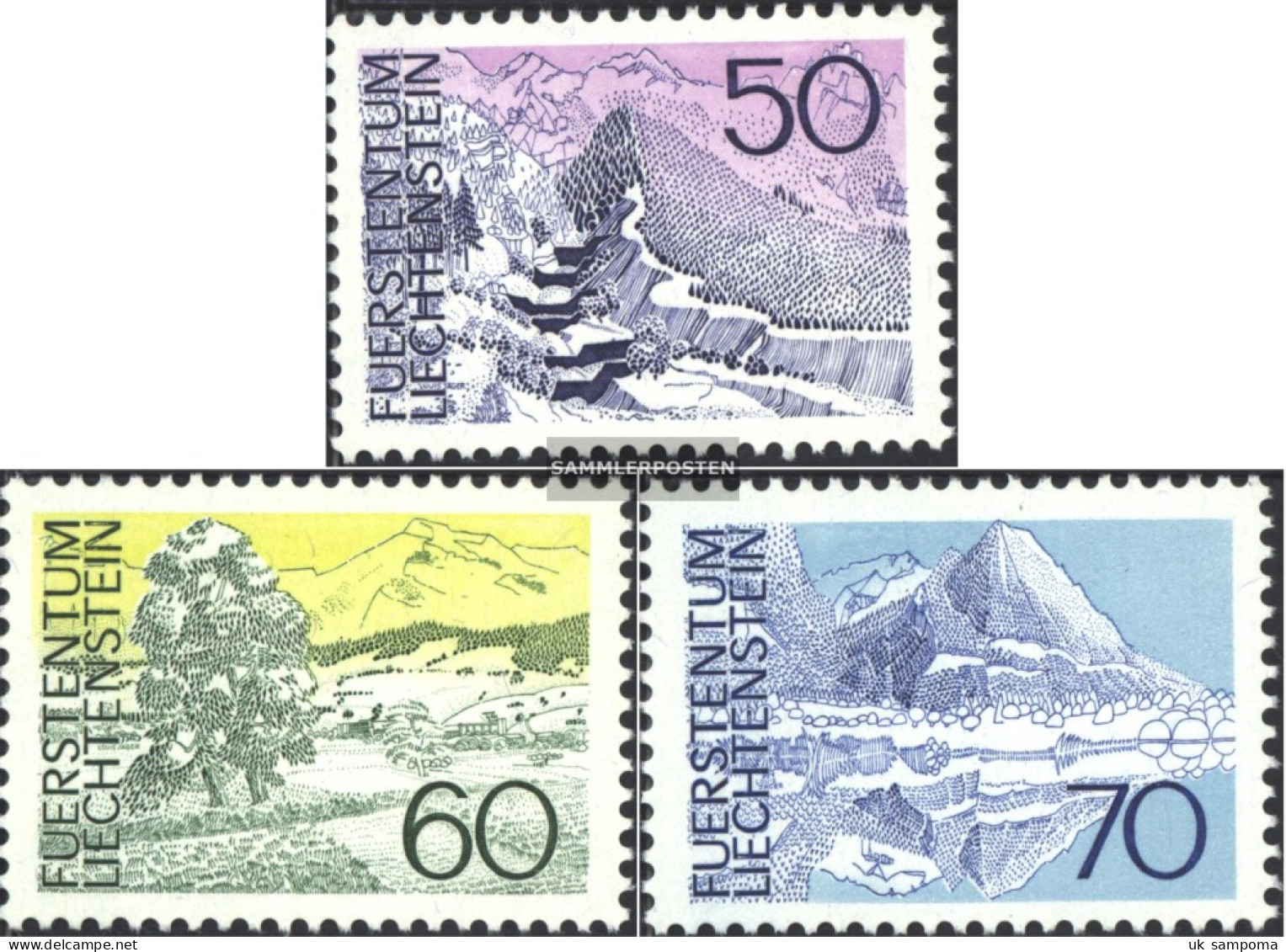 Liechtenstein 584-586 (complete Issue) Unmounted Mint / Never Hinged 1973 Landscapes - Neufs