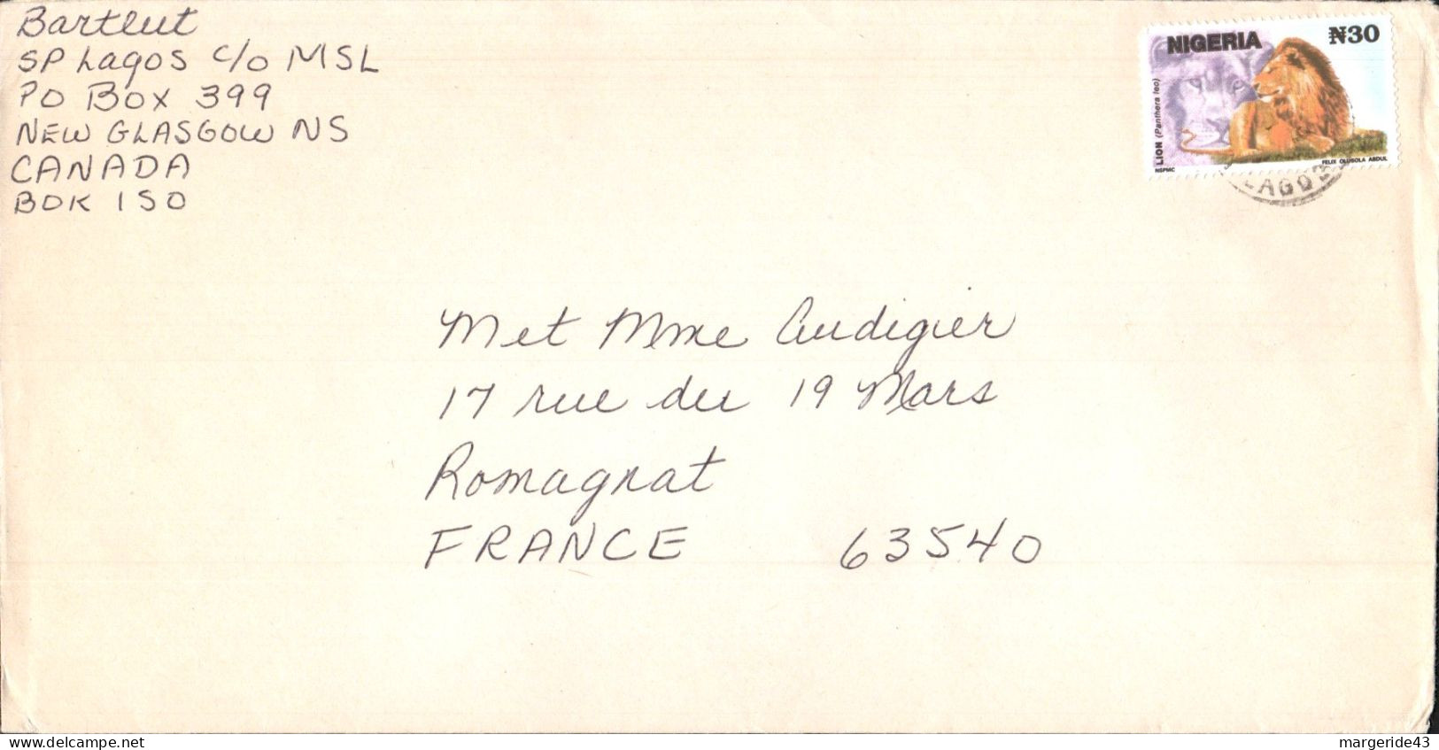 NIGERIA SEUL SUR LETTRE DE LAAYOUNE POUR LA FRANCE - Nigeria (1961-...)