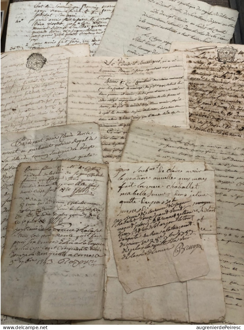 Lot De 20 Documents Famille Coissieu - Chabalet 1724-1830 Ardèche - Historische Documenten