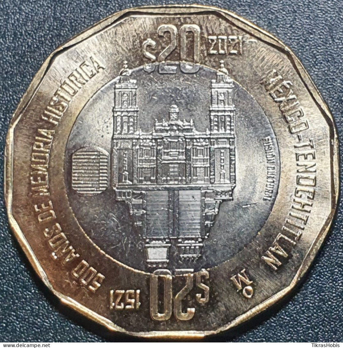 Mexico 20 Pesos, 2021 Tenochtitlan Collapse 500 UC105 - Messico