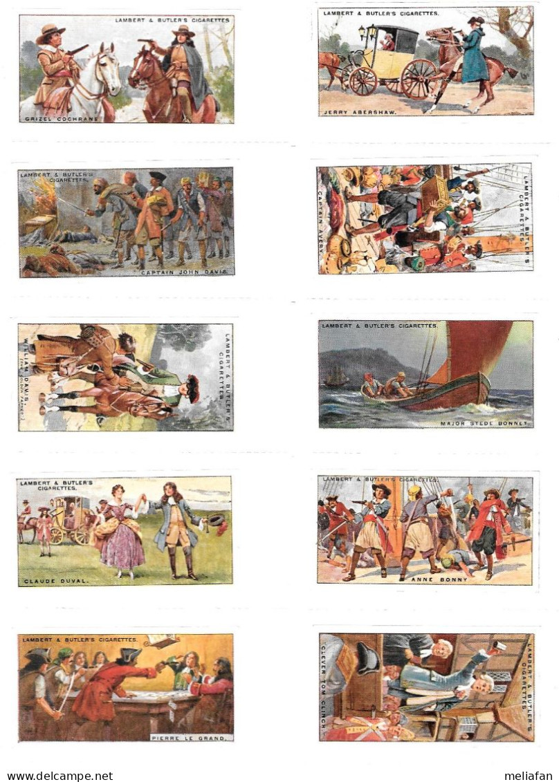 GF437 - SERIE COMPLET 25 CARTES CIGARETTES LAMBERT & BUTLER - PIRATES AND HIGHWAYMEN - Otras Marcas