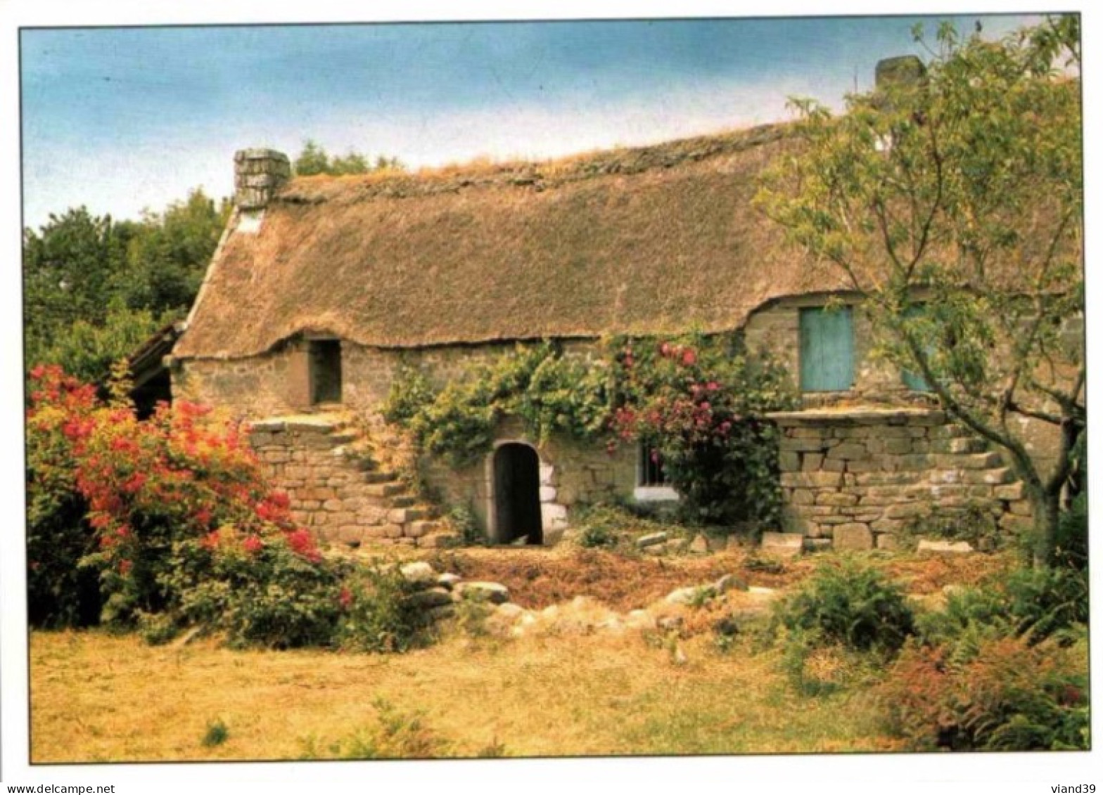 Chaumière Bretonne à Escalier Extérieur. -   Flamme Postale. Sur Belz. Juillet 1996 - Bretagne