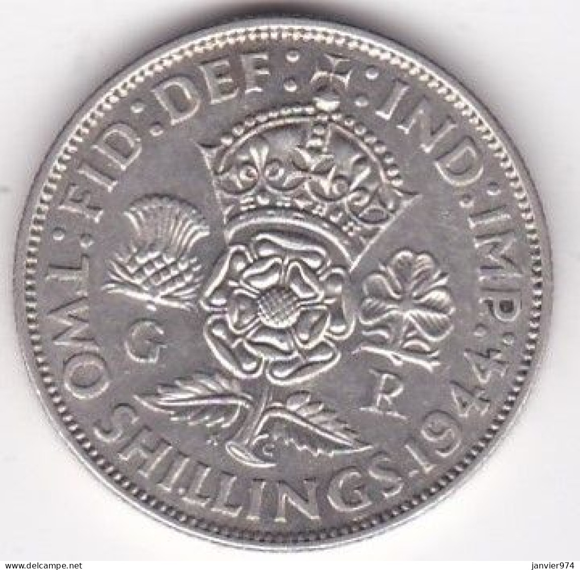 Grande Bretagne. Two Shillings 1944. George VI, En Argent, KM# 855, Superbe - J. 1 Florin / 2 Shillings