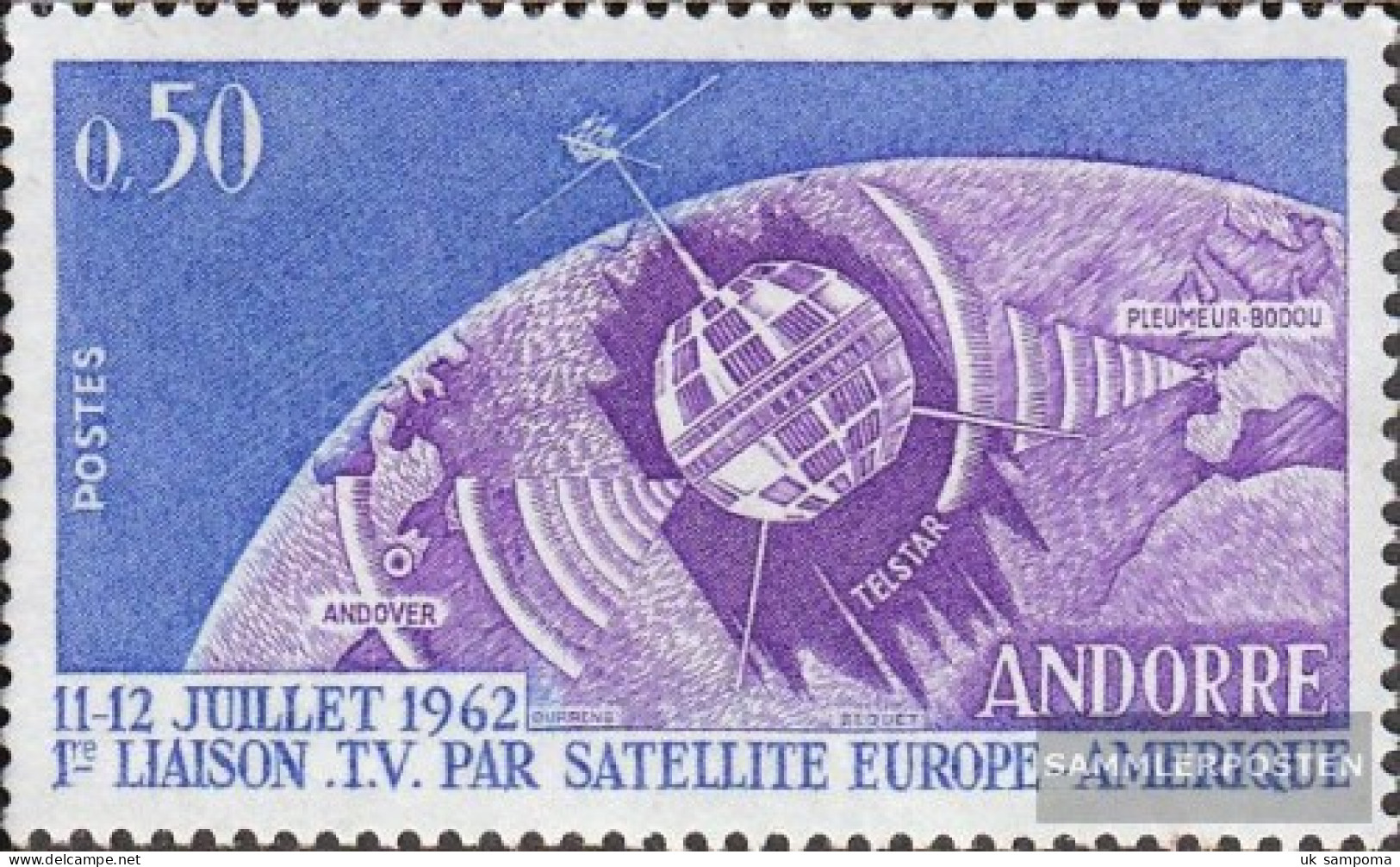 Andorra - French Post 178 (complete Issue) Volume 1962 Completeett Unmounted Mint / Never Hinged 1962 Satellite TV - Markenheftchen