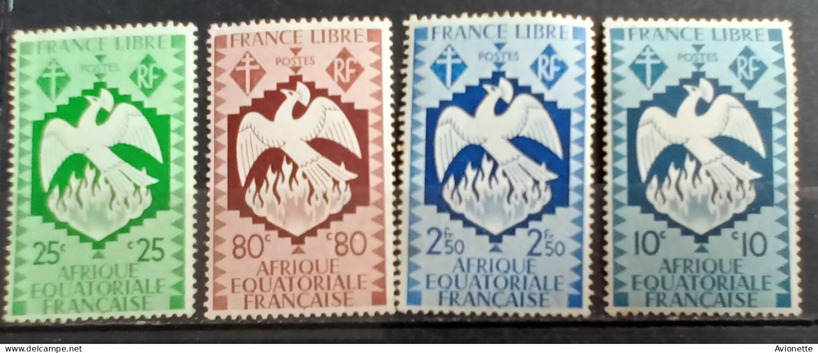 France Libre A.E.F. (4 Timbres Neufs) - Nuevos