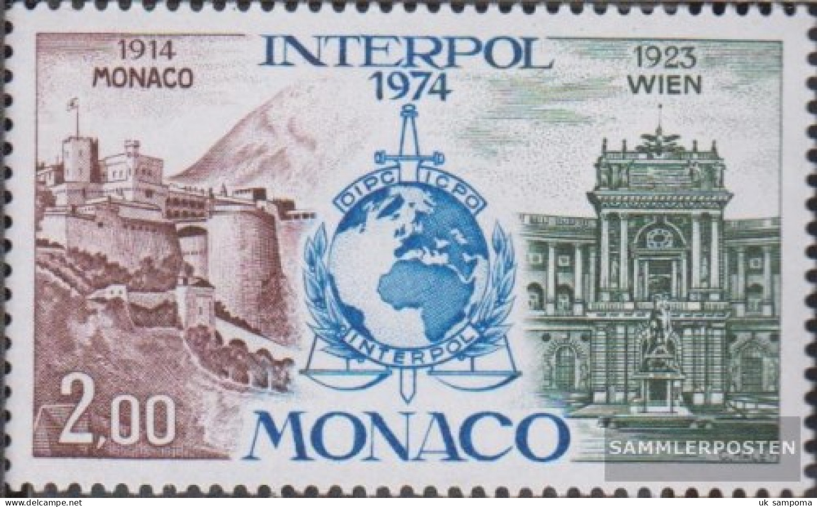 Monaco 1123 (complete Issue) Unmounted Mint / Never Hinged 1974 50 Years INTERPOL - Neufs