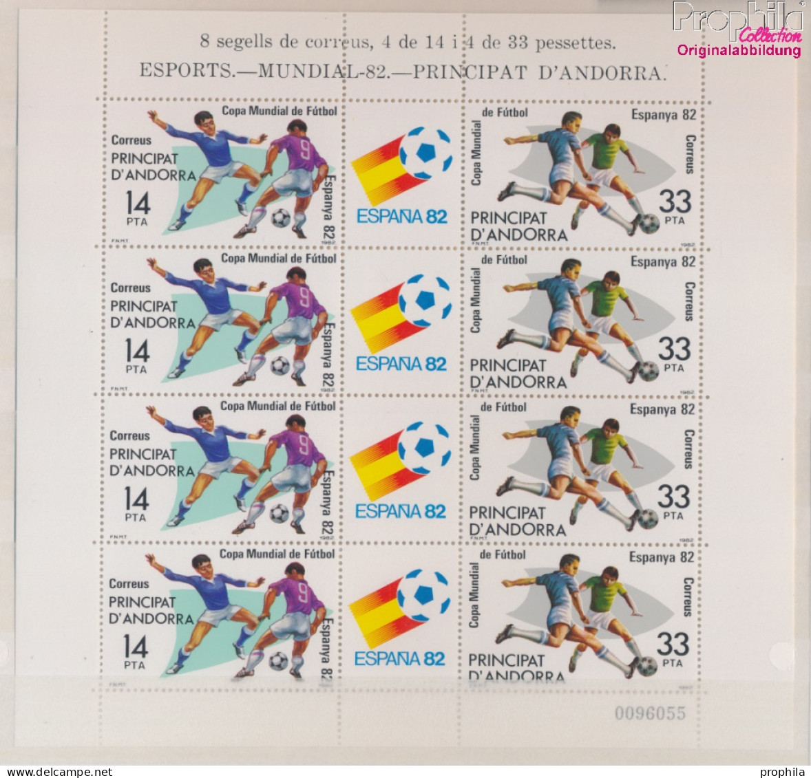 Andorra - Spanische Post 155-156Klb Kleinbogen (kompl.Ausg.) Postfrisch 1982 Fußball (10368080 - Unused Stamps