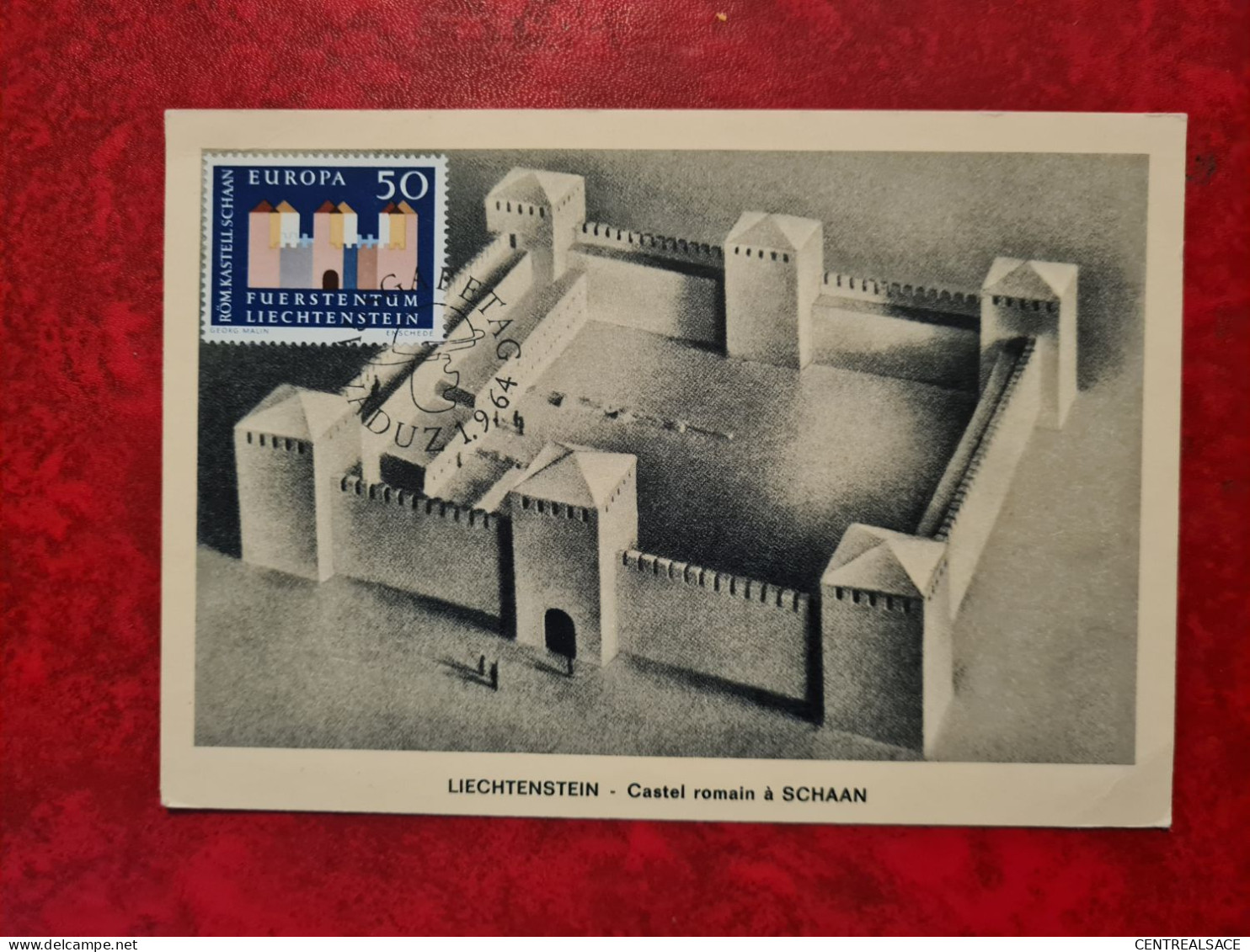 Carte Fdc Maxi 1964 LICHTENSTEIN VADUZ CASTEL ROMAIN A SCHAAN - Briefe U. Dokumente