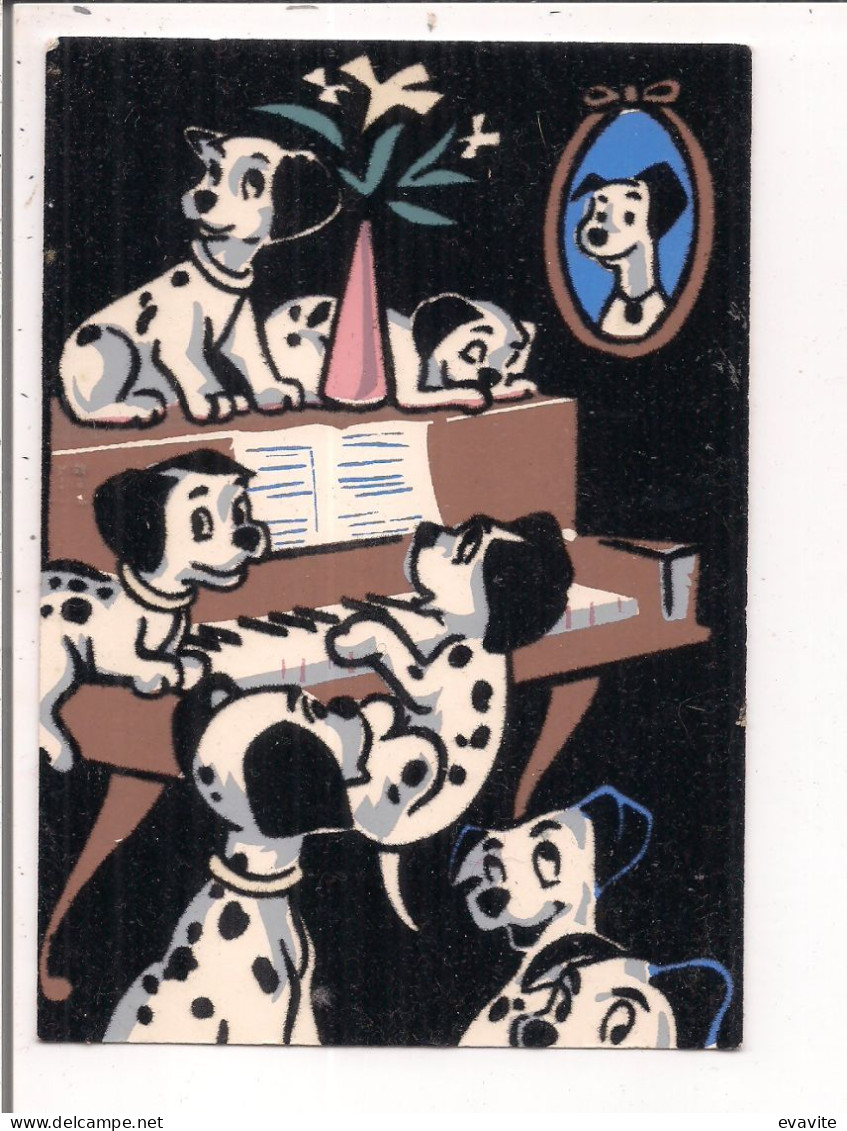 Lot De 2 CPSM Carrère 1962   Velours Coloré   -     WALT DISNEYLes 101 Dalmatiens, 3 Petits Canards - Autres & Non Classés