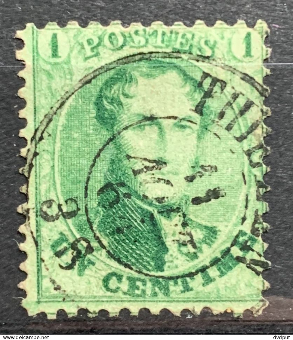 België, 1863, Nr 13A, Gestempeld THIELEN DCa, OBP 40€ + Coba 15€ - 1863-1864 Medaillen (13/16)