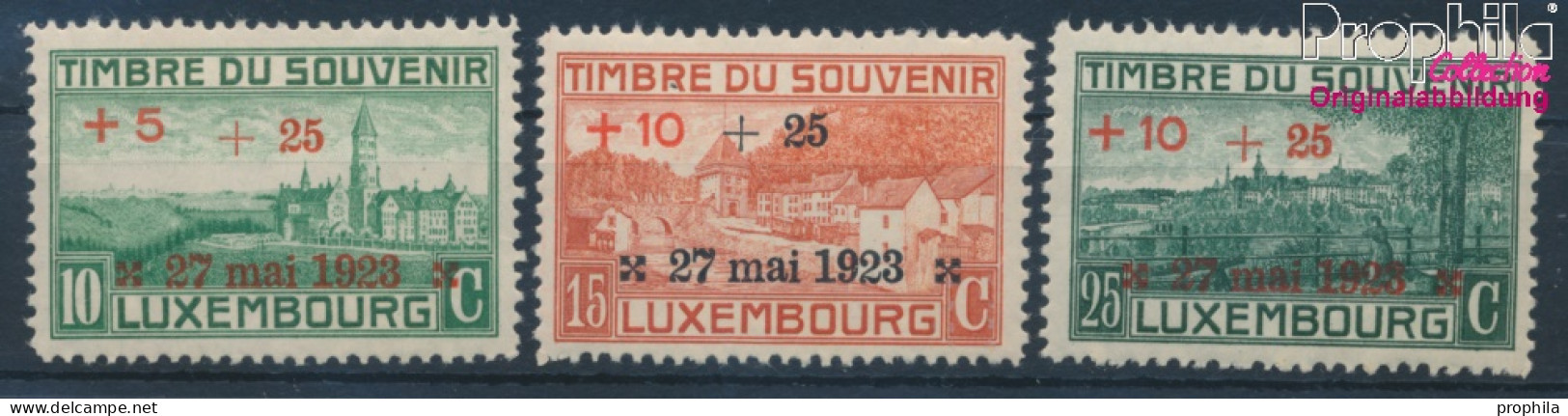 Luxemburg 144-146 (kompl.Ausg.) Postfrisch 1923 Kriegerdenkmal (10363336 - Neufs