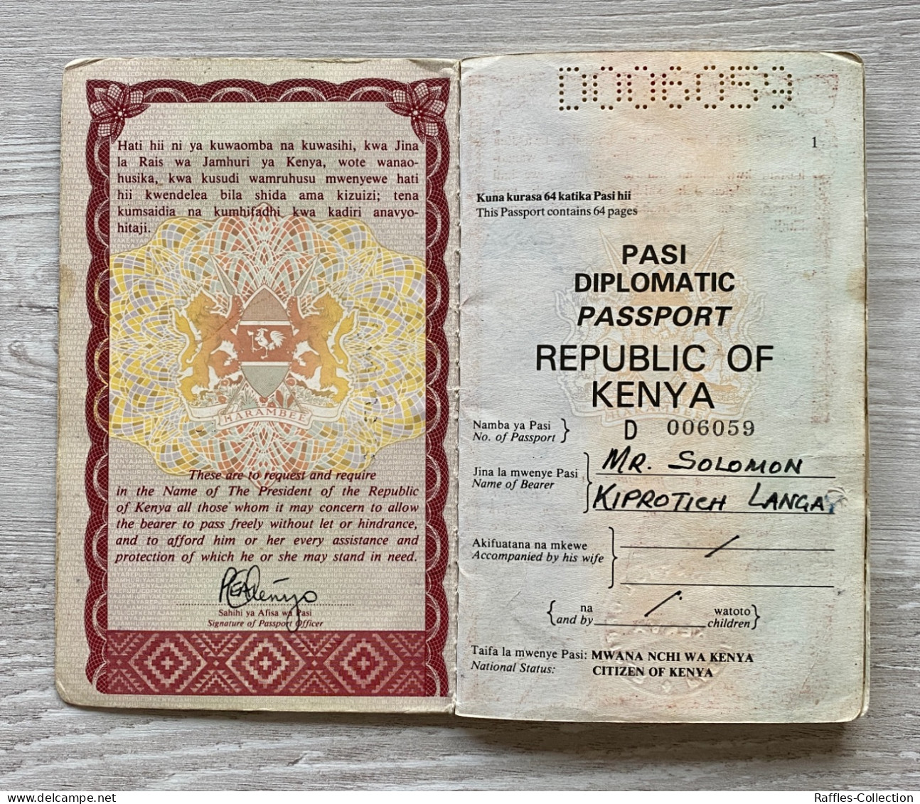 Kenya 1998 Diplomatic Passport, Ambassador In Australia & New Zealand Many Visas Passeport Reisepass - Historische Documenten