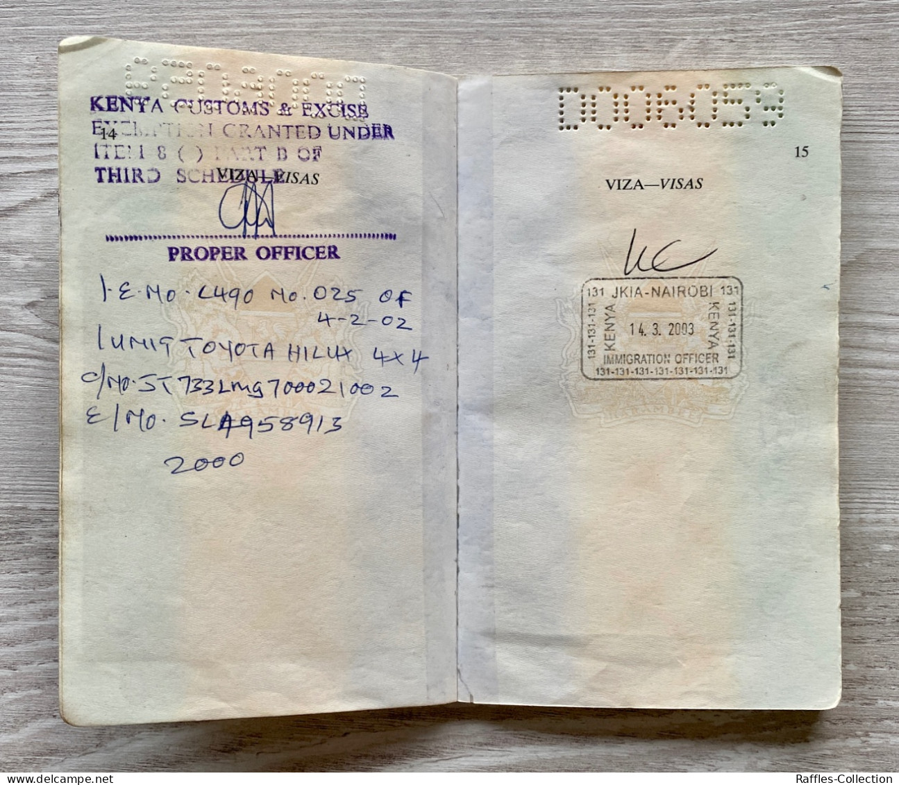 Kenya 1998 diplomatic passport, Ambassador in Australia & New Zealand many visas passeport reisepass