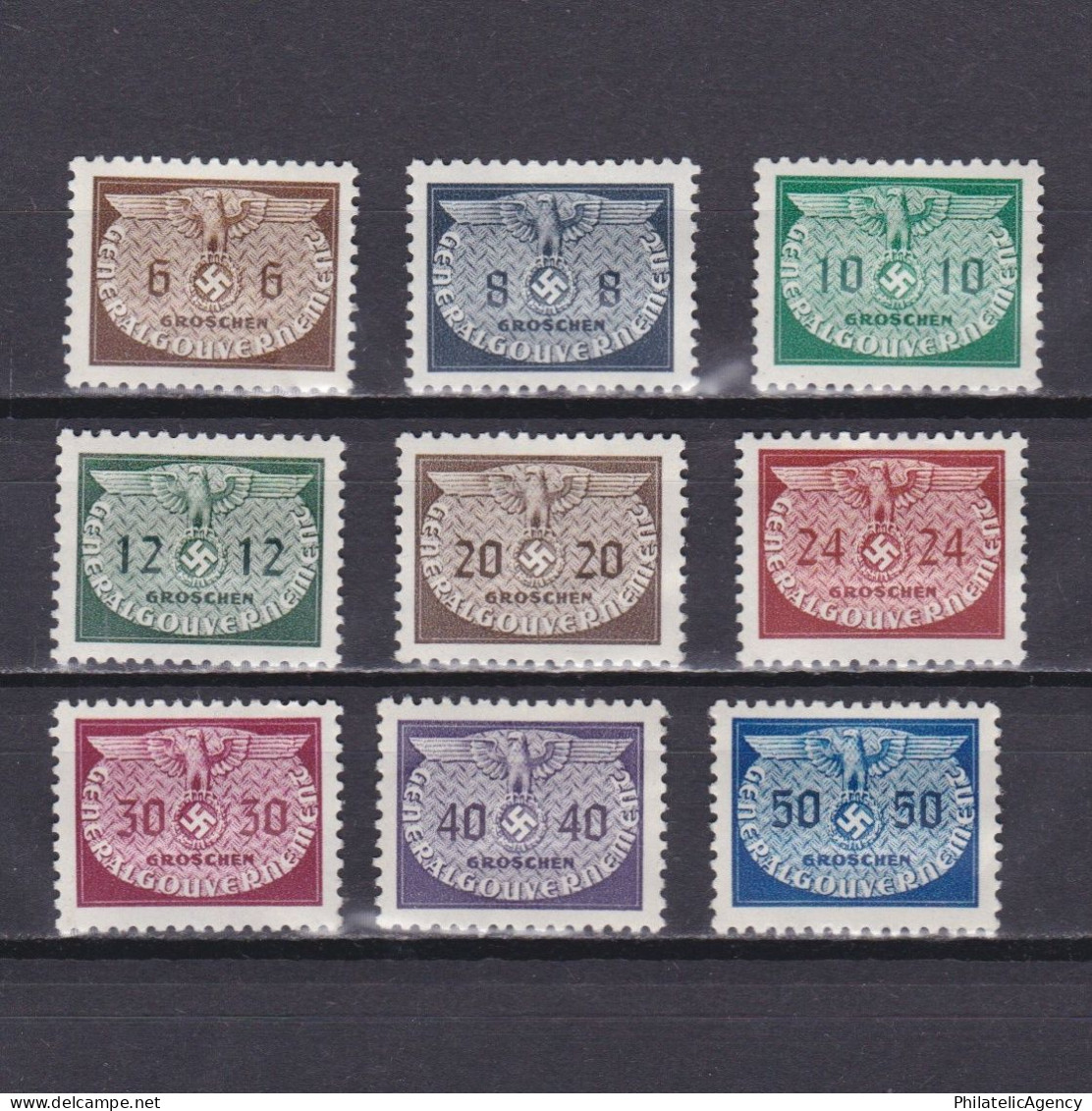 POLAND General Government 1940, Mi# 16-24, German Occupation, MH - Gouvernement Général