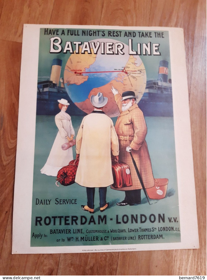 Affiche Batavier Line - Bateau - Rotterdam - London - Affiches