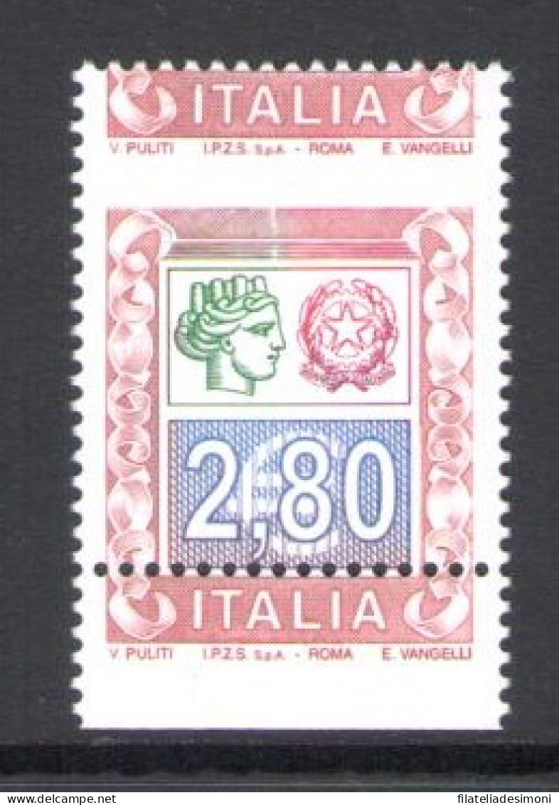 2004 Repubblica Italiana, 2.80euro Alti Valori, Doppia Italia N. 2776 Bc MNH** - Abarten Und Kuriositäten