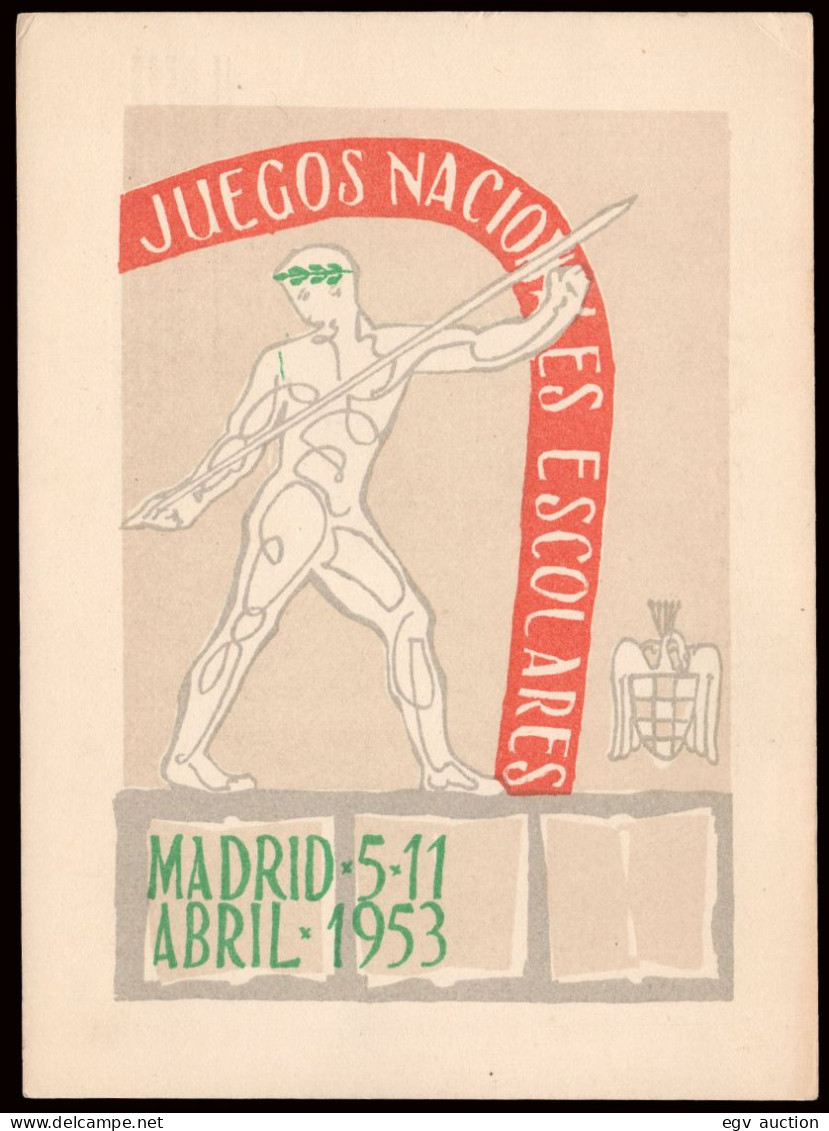 Madrid - TP - Postal "Madrid 5/11/1953 - Juegos Nacionales Escolares..." Sin Circular - Briefe U. Dokumente