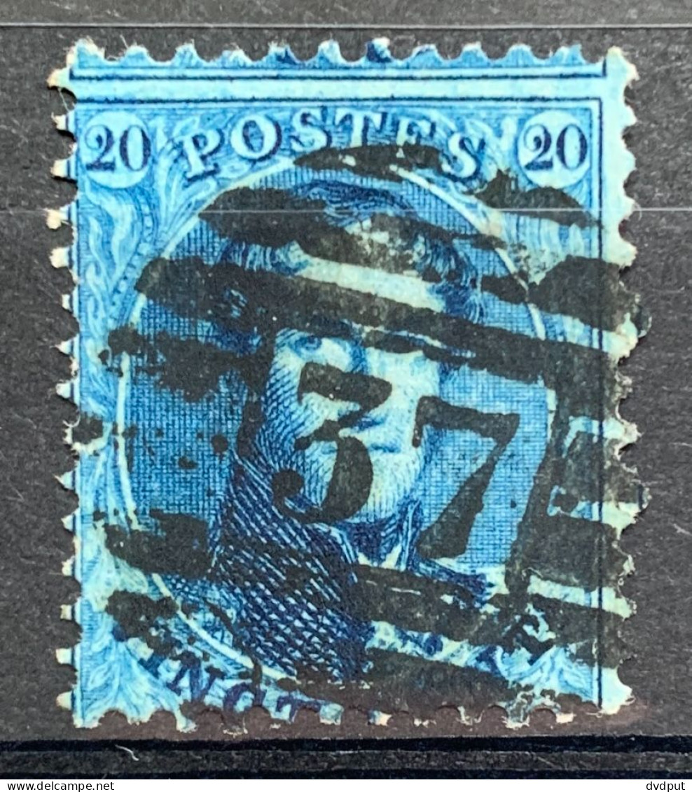 België, 1863, Nr 15A, Gestempeld P37 EECLO - 1863-1864 Médaillons (13/16)