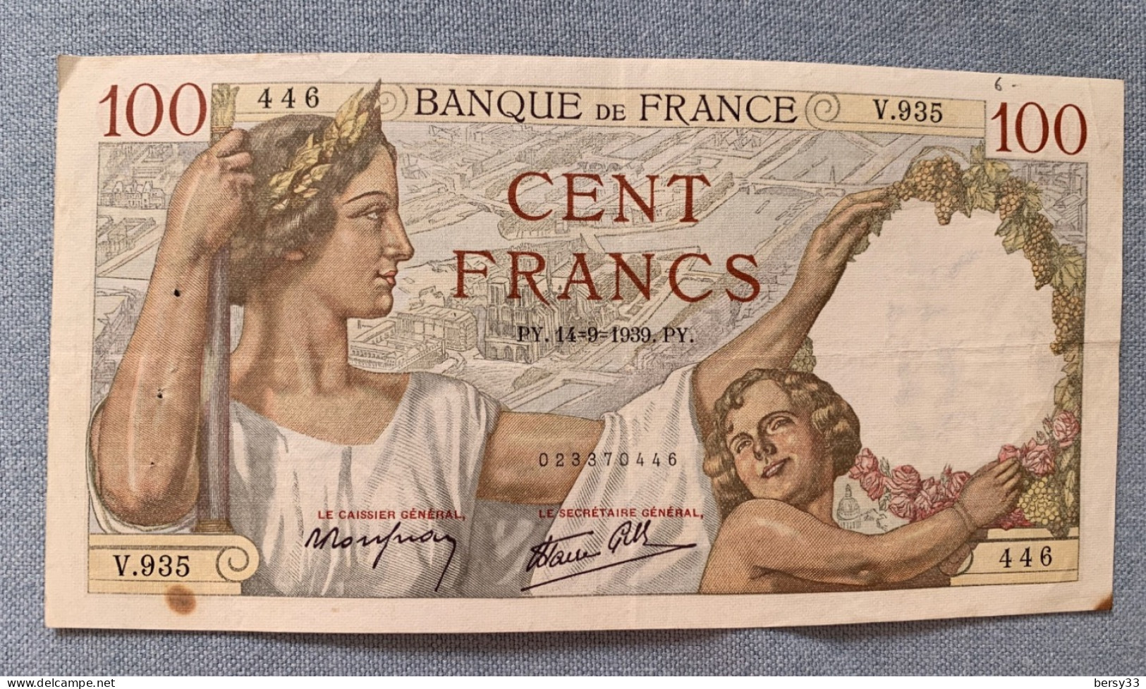 FRANCE Billet 100 Francs 14-9-1939 Sully V.935 - 100 F 1939-1942 ''Sully''