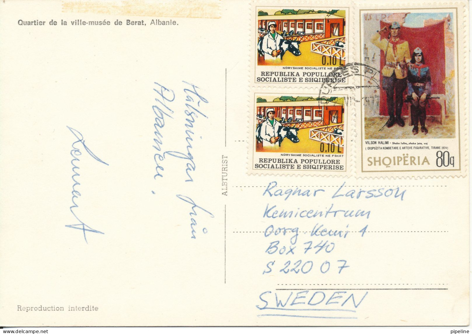 Albania Postcard Sent To Sweden 21-6-1977 - Albanie