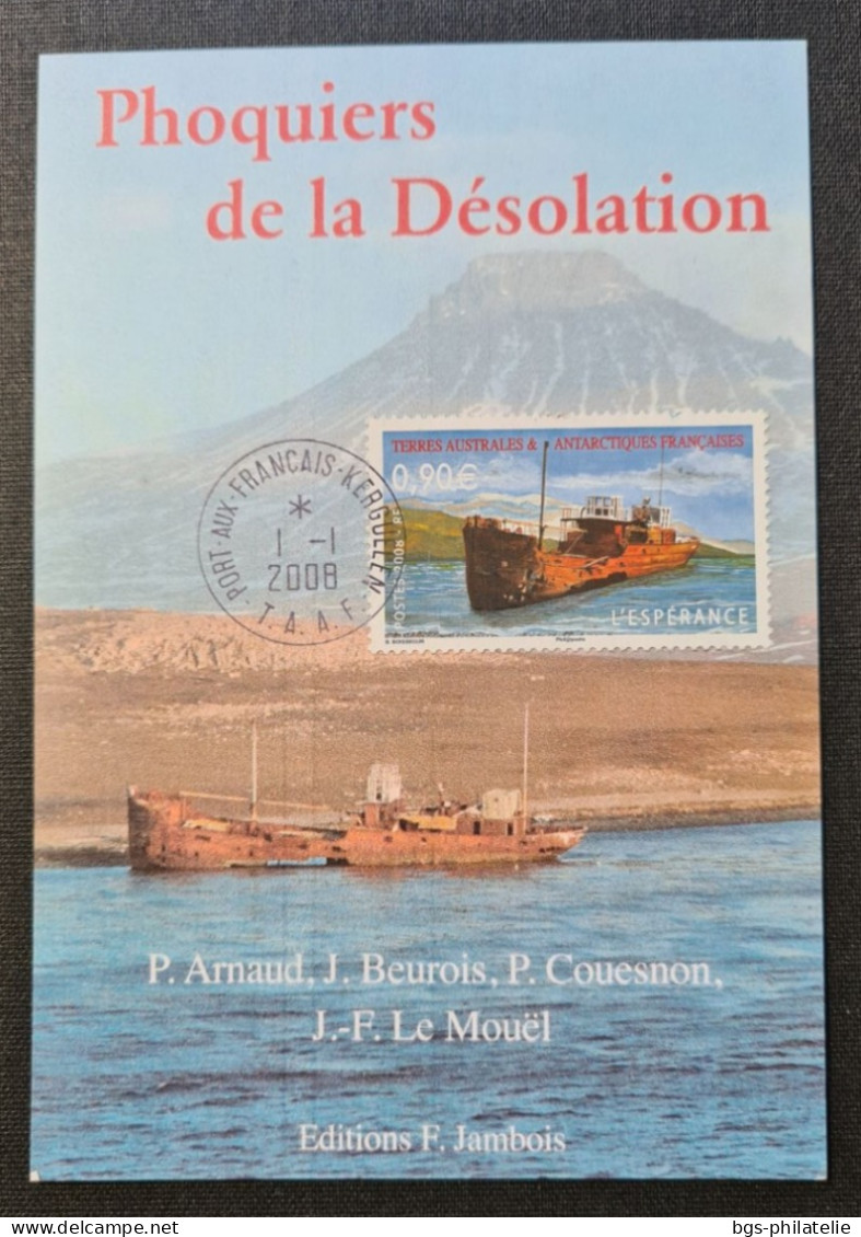 TAAF, T Numéro 503 Oblitéré De Kerguelen Le 1/1/2008 Sur Carte. - Lettres & Documents